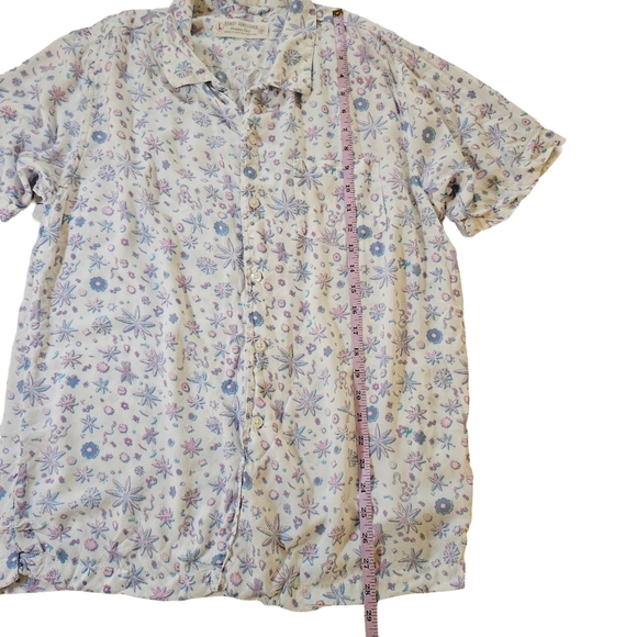 Rowdy Gentlmen Hawaiian Shirt, Blue/Pink Starfish Design,Large - Picture 10 of 11